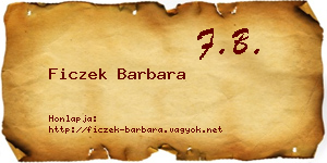 Ficzek Barbara névjegykártya